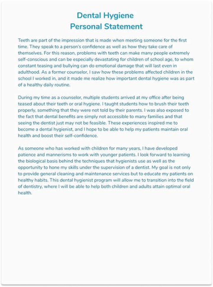 Dental Hygiene Personal Statement - How To Discuss